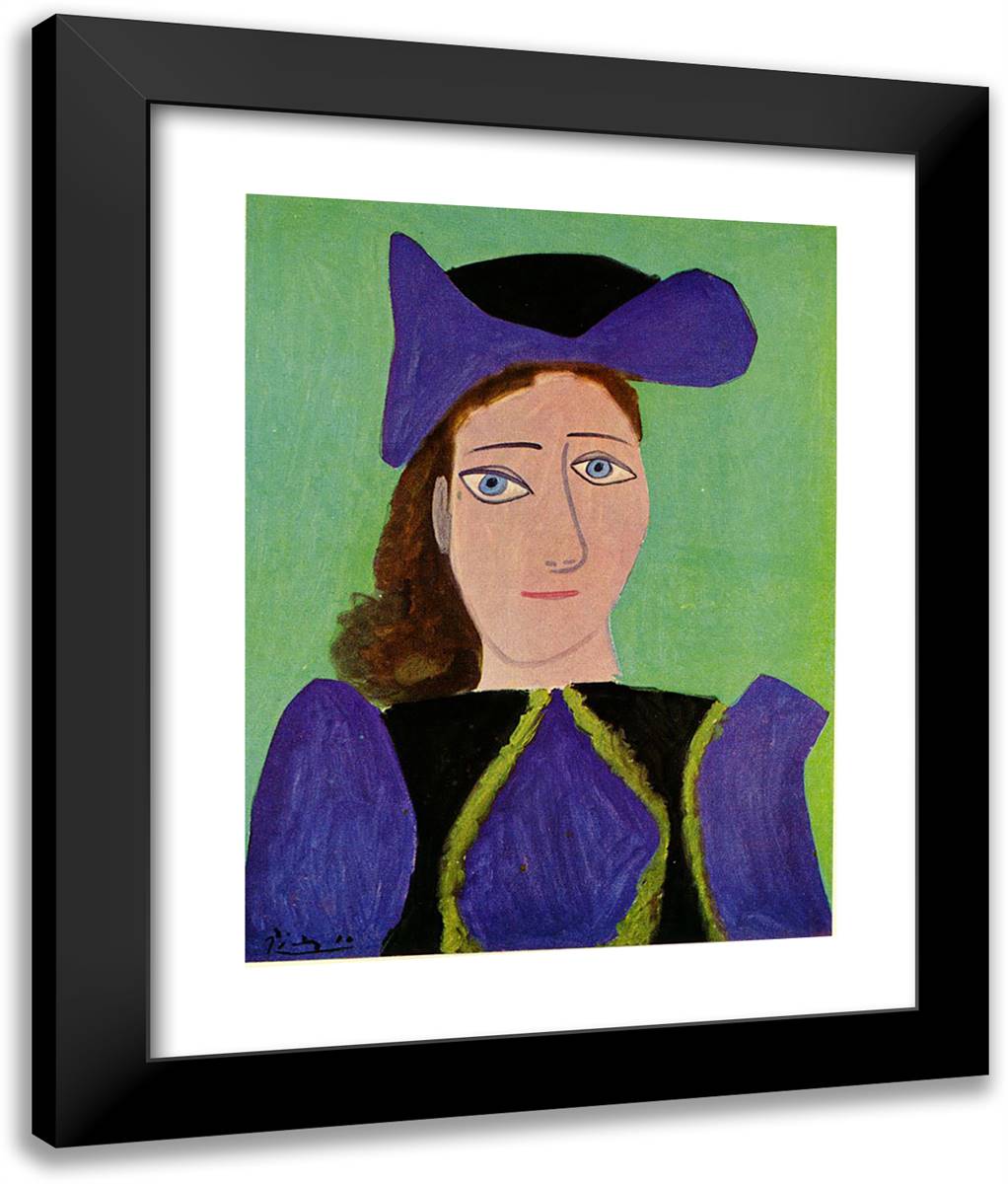 Portrait of D. M. 20x24 Black Modern Wood Framed Art Print Poster by Picasso, Pablo