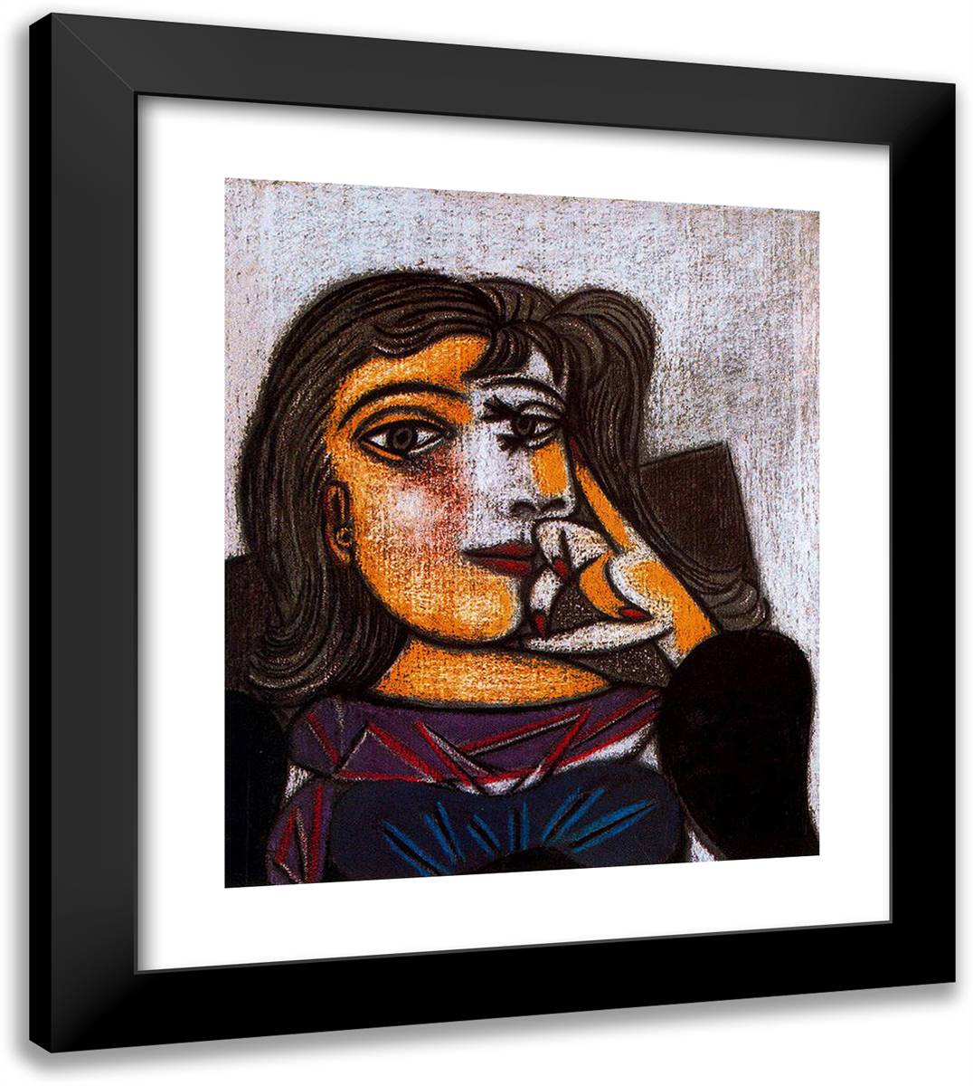 Portrait of Dora Maar  20x23 Black Modern Wood Framed Art Print Poster by Picasso, Pablo