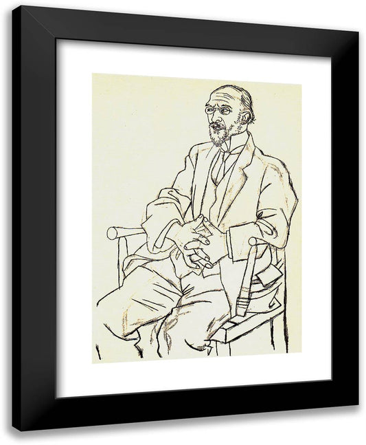 Portrait of Erik Satie 19x24 Black Modern Wood Framed Art Print Poster by Picasso, Pablo