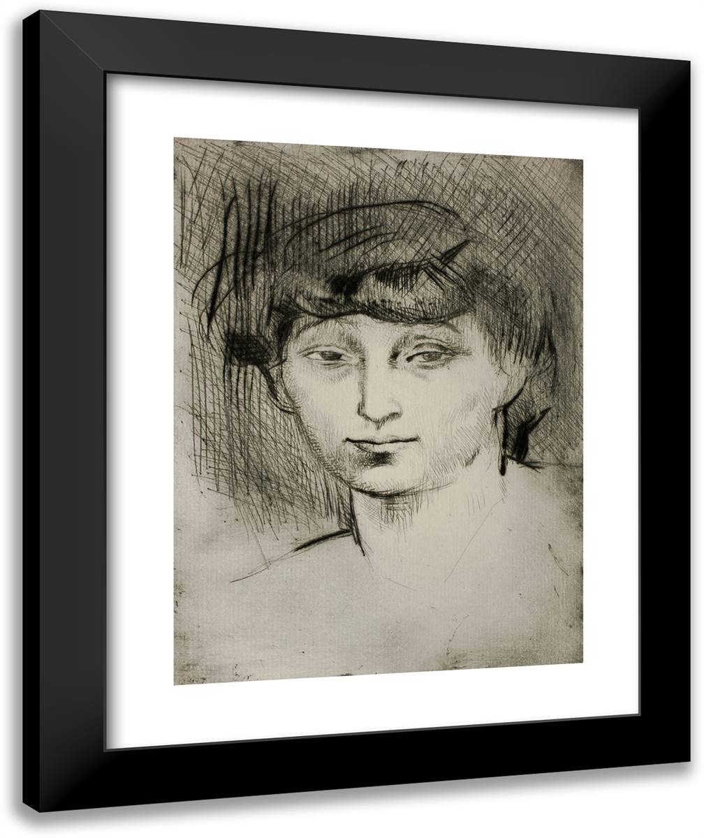 Portrait of Fernande Olivier 20x24 Black Modern Wood Framed Art Print Poster by Picasso, Pablo