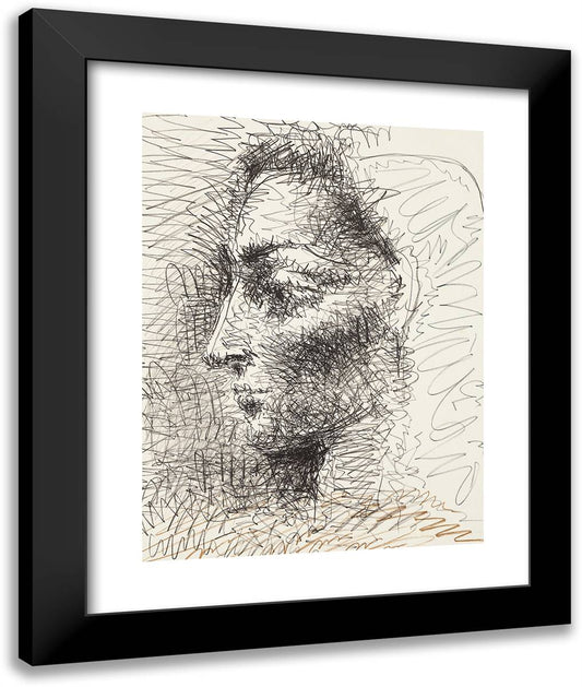 Portrait of Jacqueline 20x24 Black Modern Wood Framed Art Print Poster by Picasso, Pablo