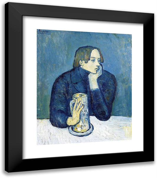 Portrait of Jaime Sabartes (The Bock) 20x23 Black Modern Wood Framed Art Print Poster by Picasso, Pablo