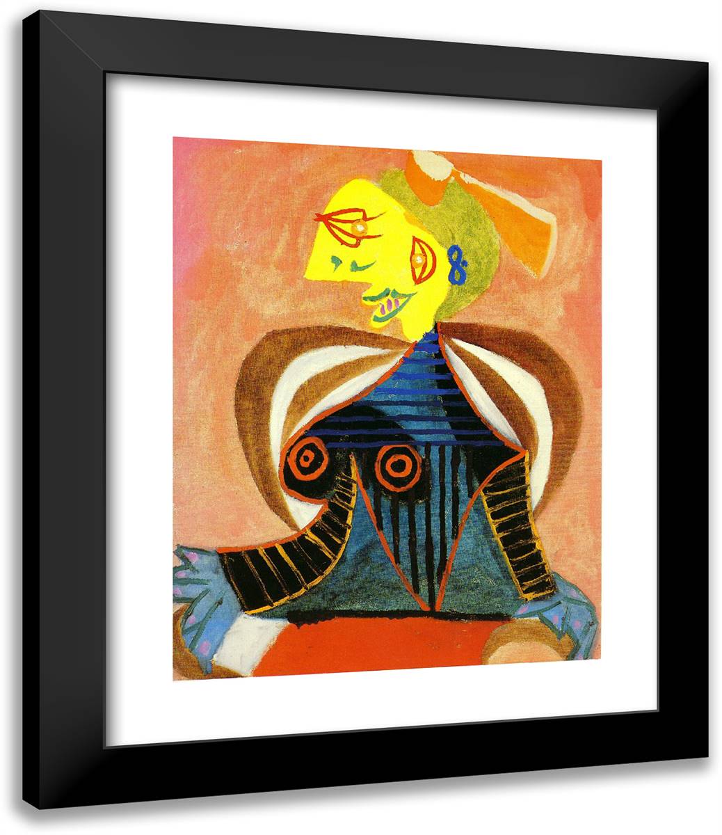 Portrait of Lee Miller as Arlesienne 20x24 Black Modern Wood Framed Art Print Poster by Picasso, Pablo