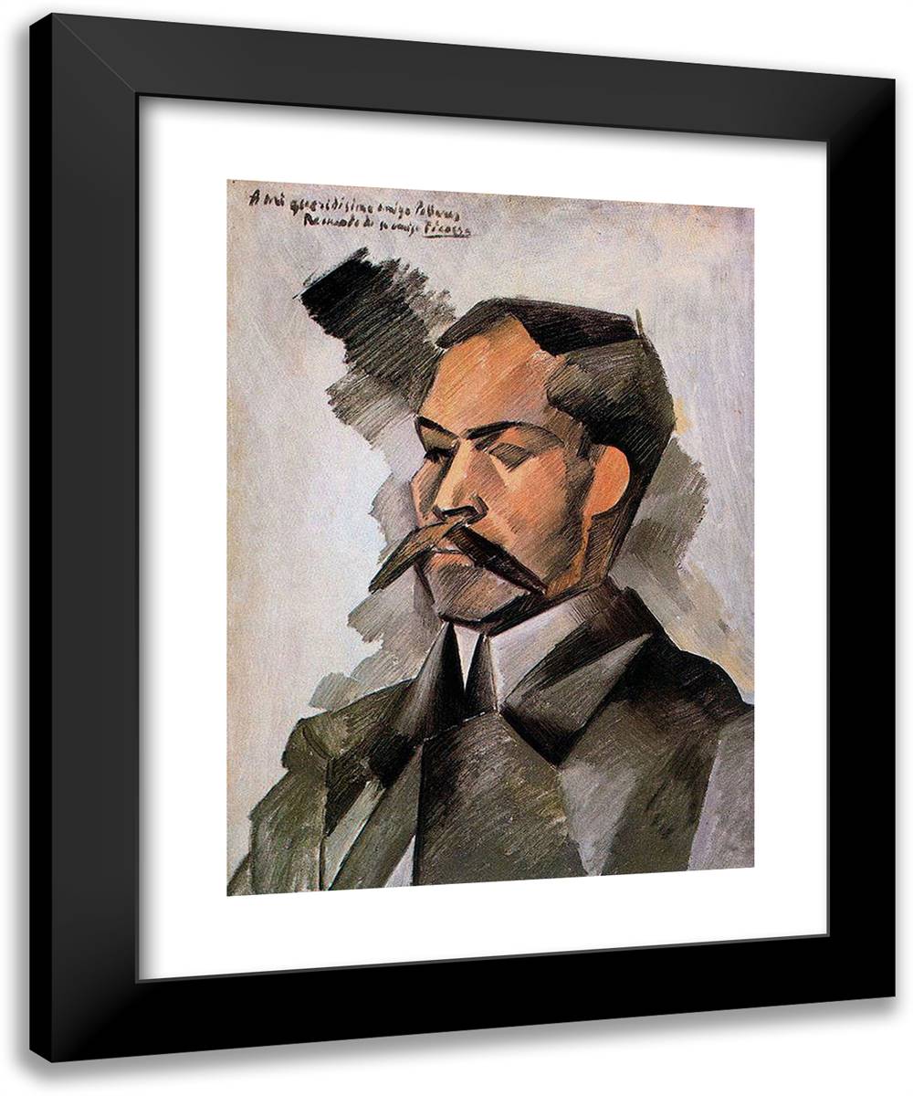 Portrait of Manuel Pallares 19x24 Black Modern Wood Framed Art Print Poster by Picasso, Pablo