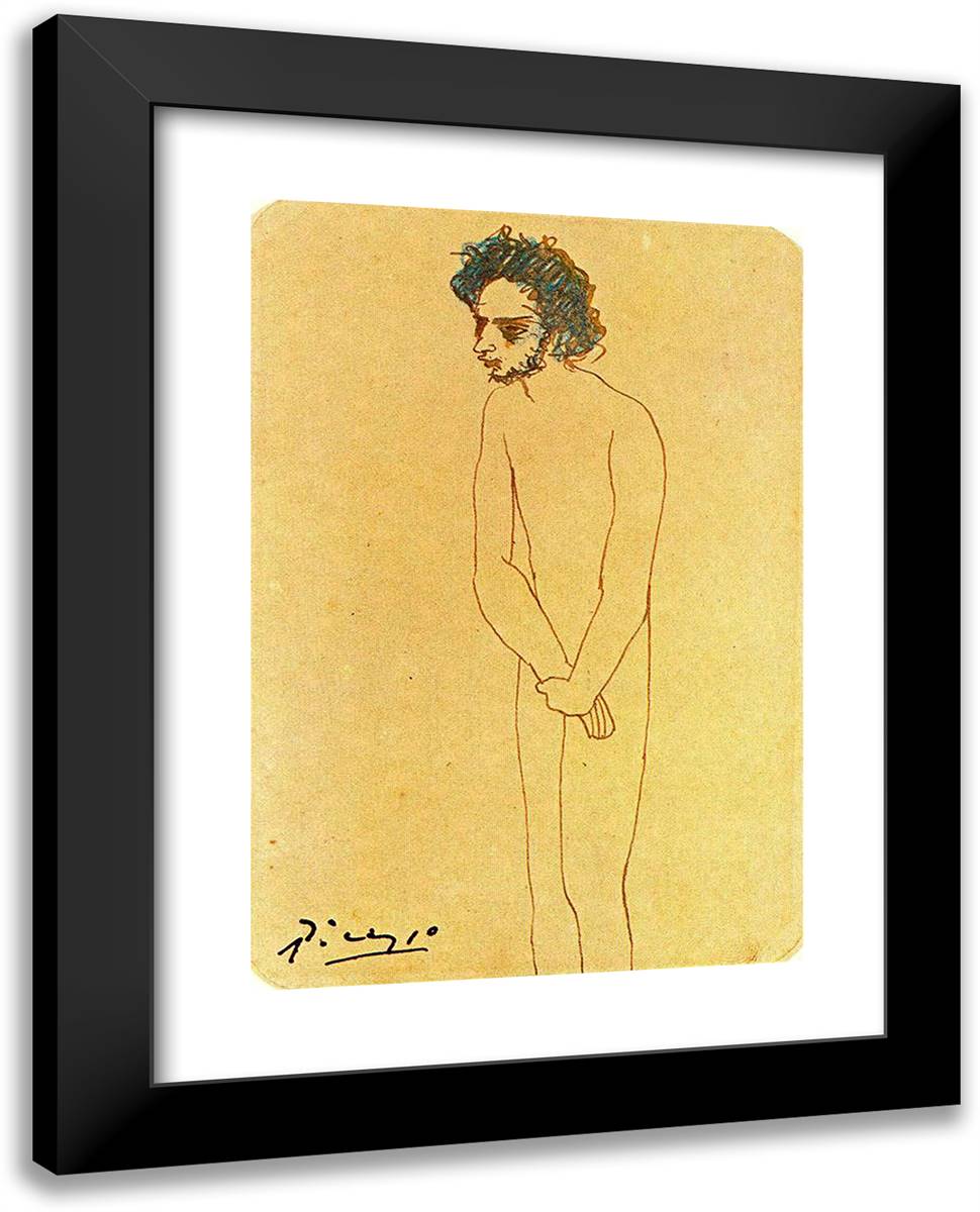 Portrait of Nude Casagemas 19x24 Black Modern Wood Framed Art Print Poster by Picasso, Pablo