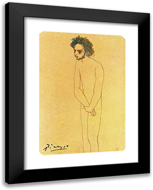 Portrait of Nude Casagemas 19x24 Black Modern Wood Framed Art Print Poster by Picasso, Pablo