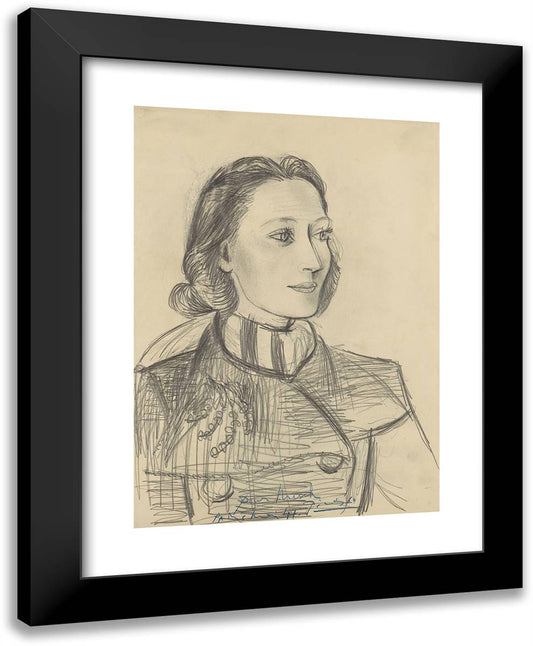 Portrait of Nusch Eluard 19x24 Black Modern Wood Framed Art Print Poster by Picasso, Pablo