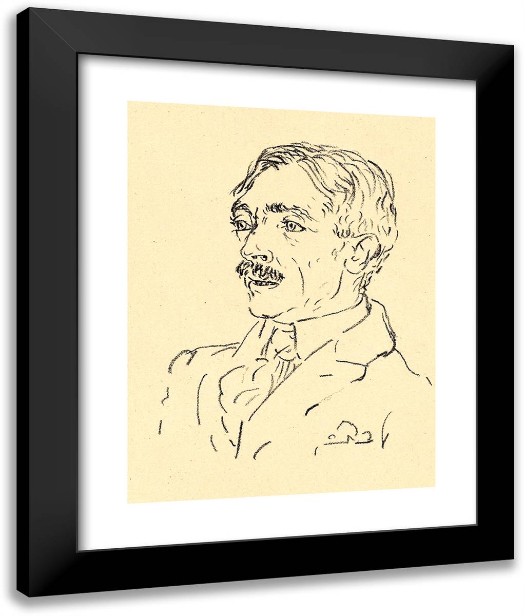 Portrait of Paul Valery, from La Jeune Parque 20x24 Black Modern Wood Framed Art Print Poster by Picasso, Pablo