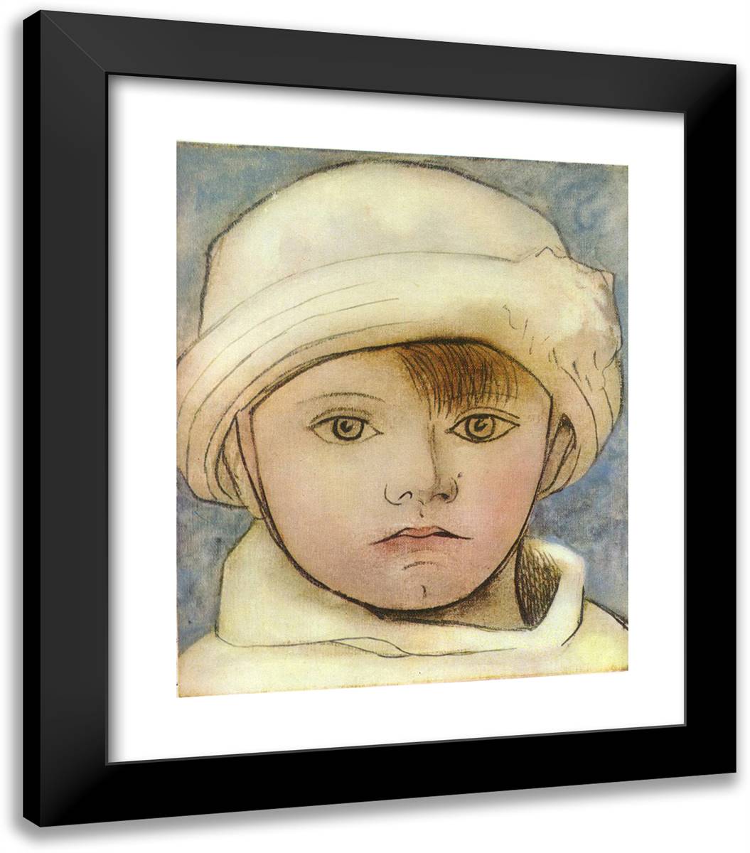 Portrait of Paulo, Artist's Son 20x23 Black Modern Wood Framed Art Print Poster by Picasso, Pablo