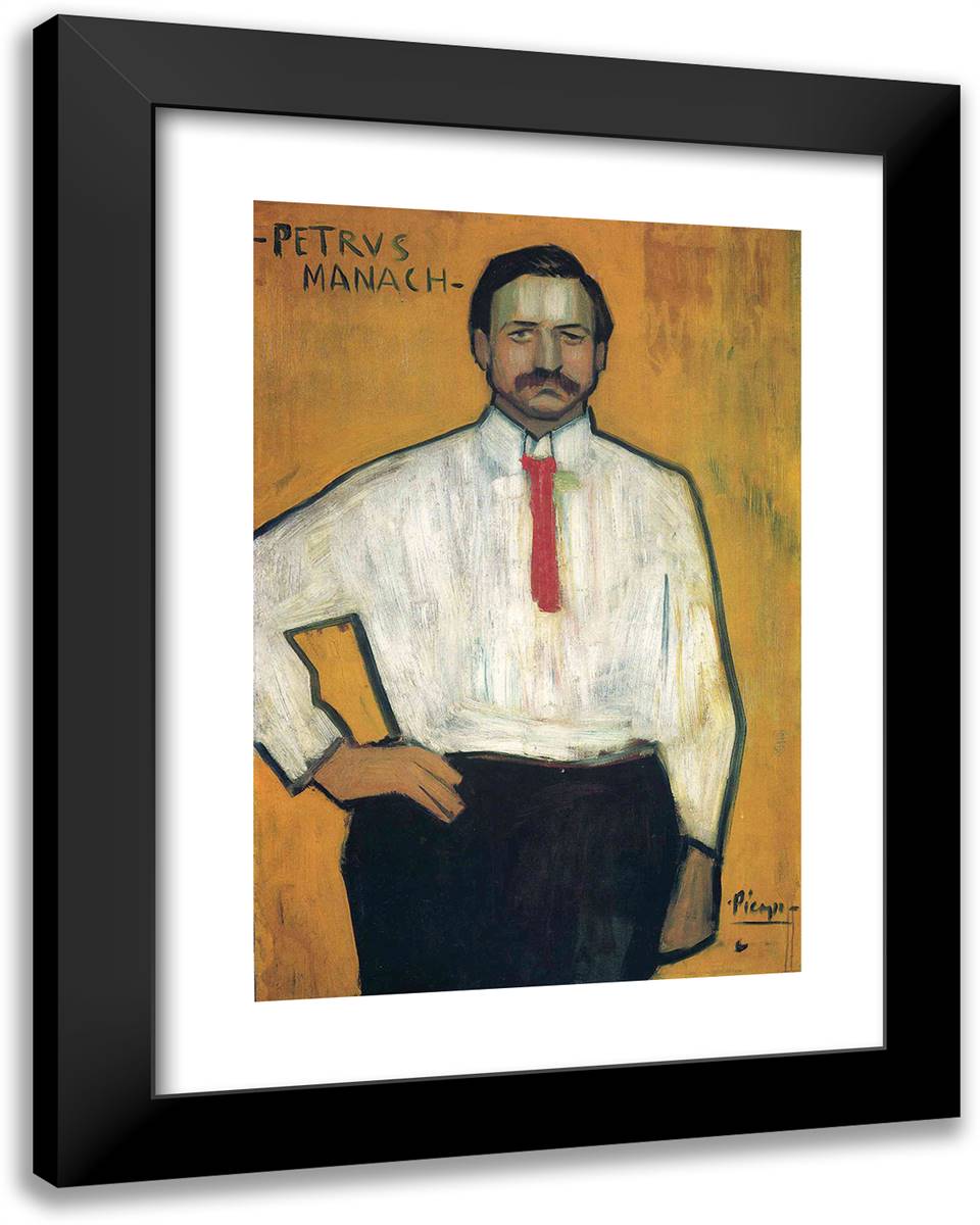 Portrait of Petrus Manach 19x24 Black Modern Wood Framed Art Print Poster by Picasso, Pablo