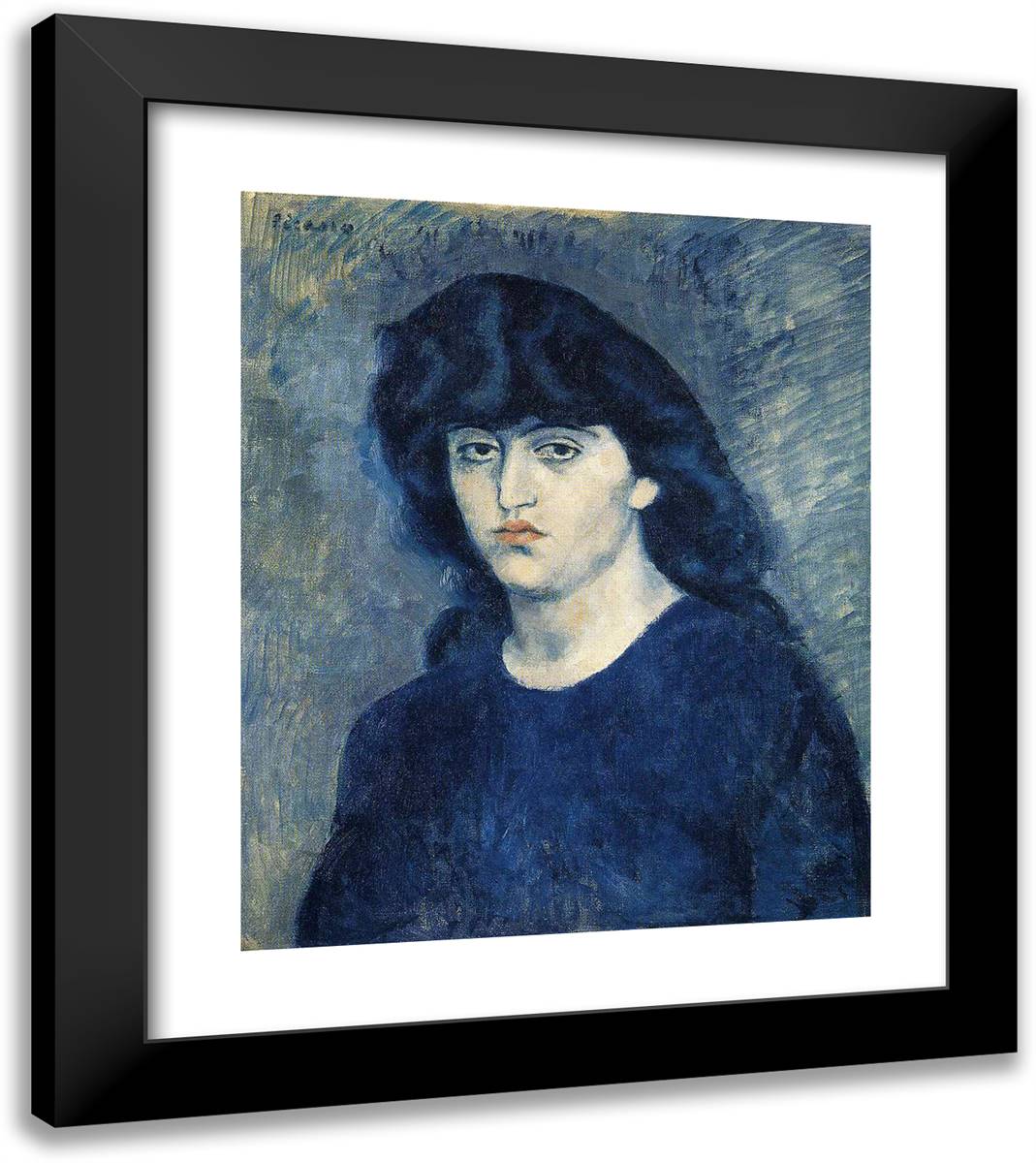 Portrait of Suzanne Bloch 20x23 Black Modern Wood Framed Art Print Poster by Picasso, Pablo