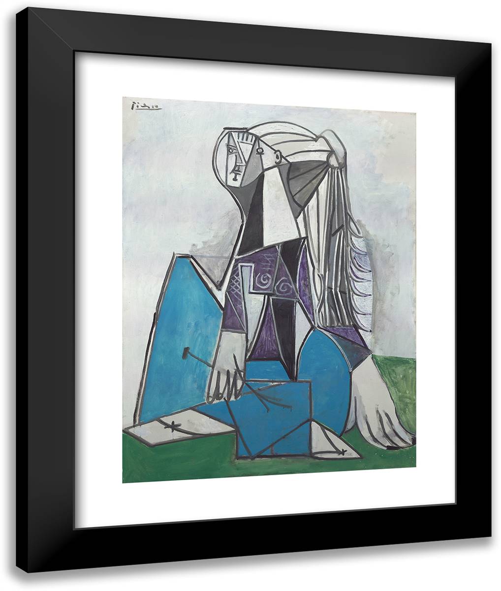 Portrait of Sylvette David 20x24 Black Modern Wood Framed Art Print Poster by Picasso, Pablo