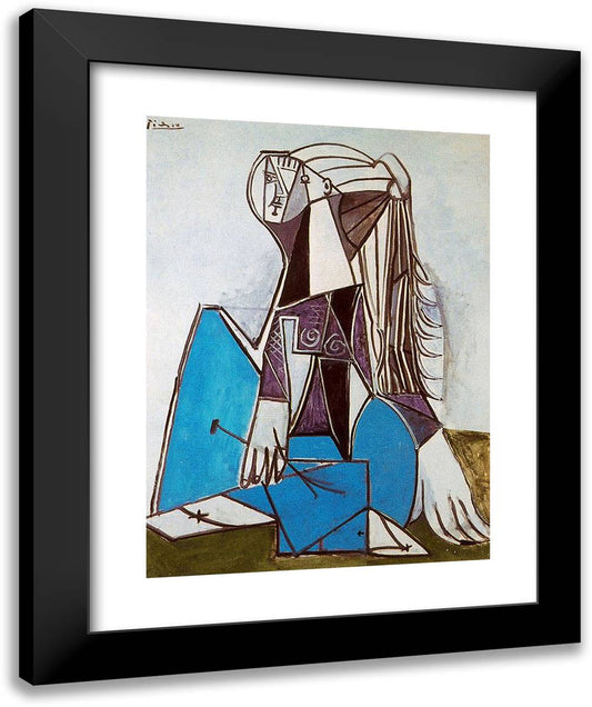 Portrait of Sylvette David II 20x24 Black Modern Wood Framed Art Print Poster by Picasso, Pablo