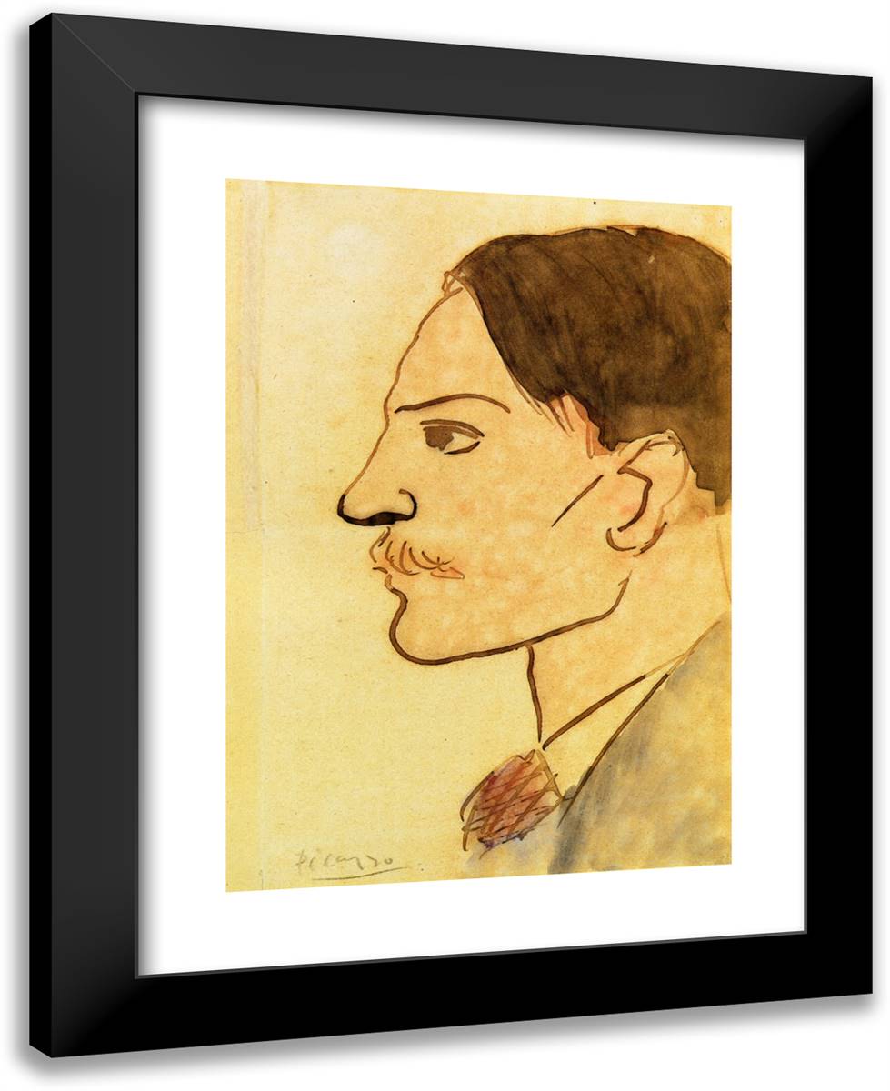 Portrait of the Artist 19x24 Black Modern Wood Framed Art Print Poster by Picasso, Pablo