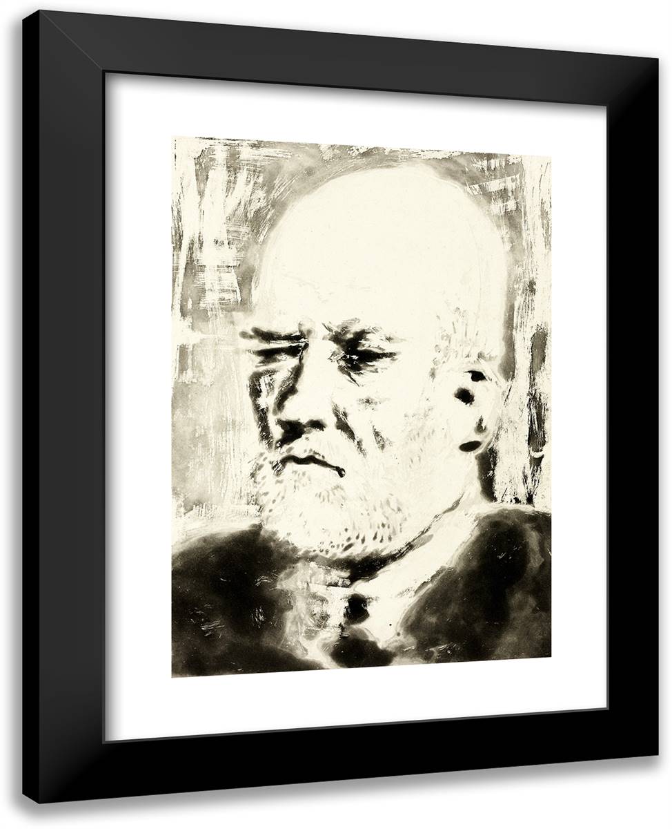 Portrait of Vollard II, from the Suite Vollard 19x24 Black Modern Wood Framed Art Print Poster by Picasso, Pablo