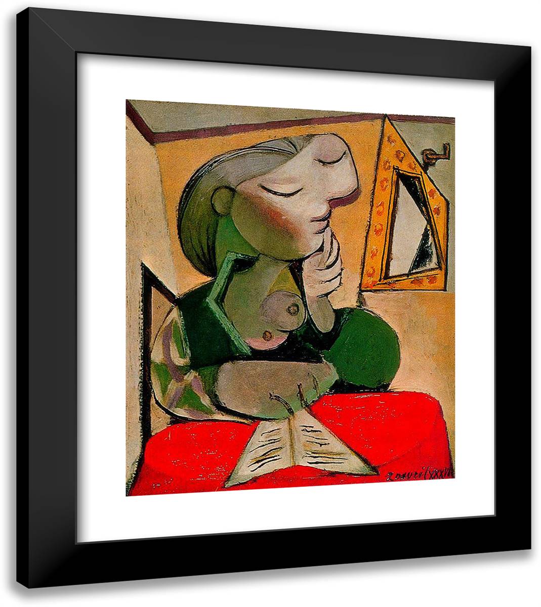 Portrait of Woman 20x23 Black Modern Wood Framed Art Print Poster by Picasso, Pablo