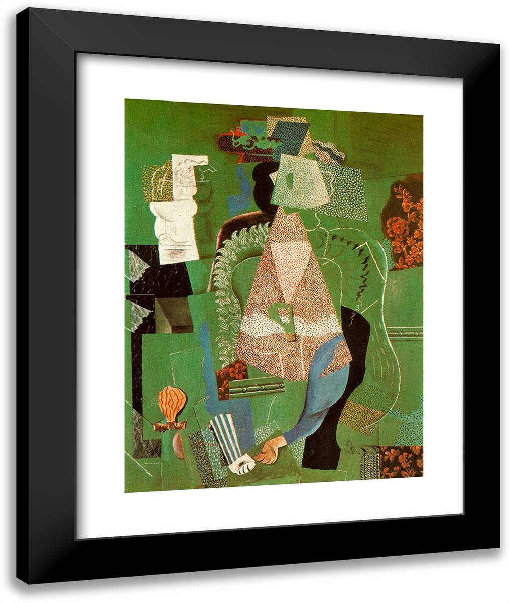 Portrait of Young Girl 20x24 Black Modern Wood Framed Art Print Poster by Picasso, Pablo