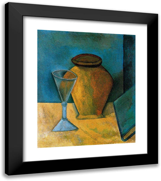 Pot, Glass and Book 20x23 Black Modern Wood Framed Art Print Poster by Picasso, Pablo