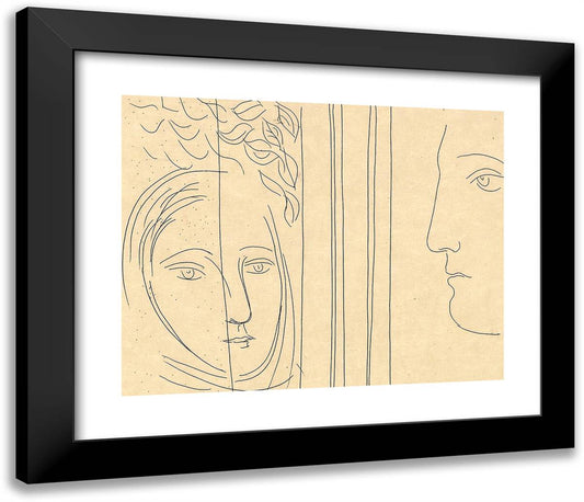 Profile and Head of a Woman, from Les Matamorphoses 23x20 Black Modern Wood Framed Art Print Poster by Picasso, Pablo