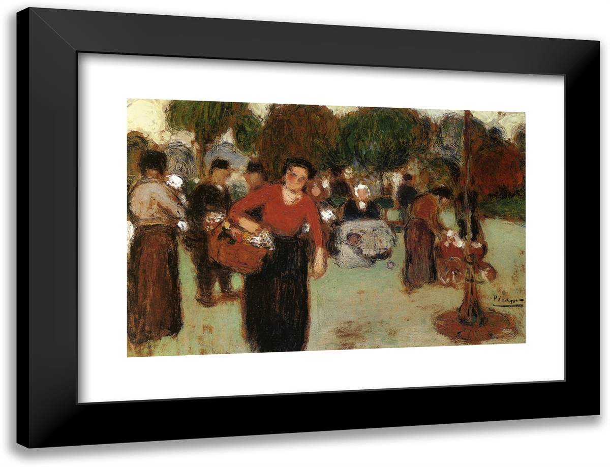 Public Garden 24x18 Black Modern Wood Framed Art Print Poster by Picasso, Pablo