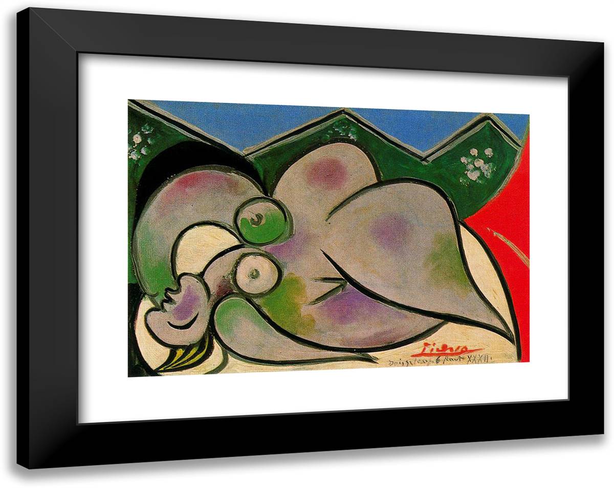 Reclining Nude 24x19 Black Modern Wood Framed Art Print Poster by Picasso, Pablo