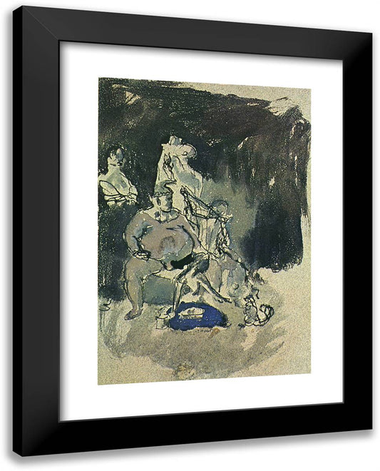 Right Profile of Clown 19x24 Black Modern Wood Framed Art Print Poster by Picasso, Pablo