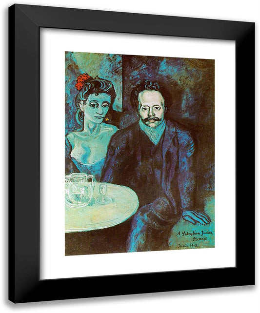 S. Junyer-Vidal with Woman Beside Him 19x24 Black Modern Wood Framed Art Print Poster by Picasso, Pablo