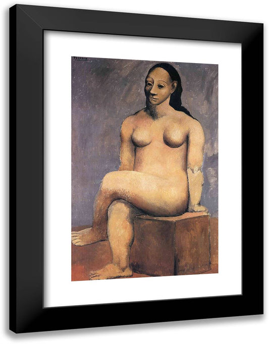 Seated Woman with Her Legs Crossed 18x24 Black Modern Wood Framed Art Print Poster by Picasso, Pablo