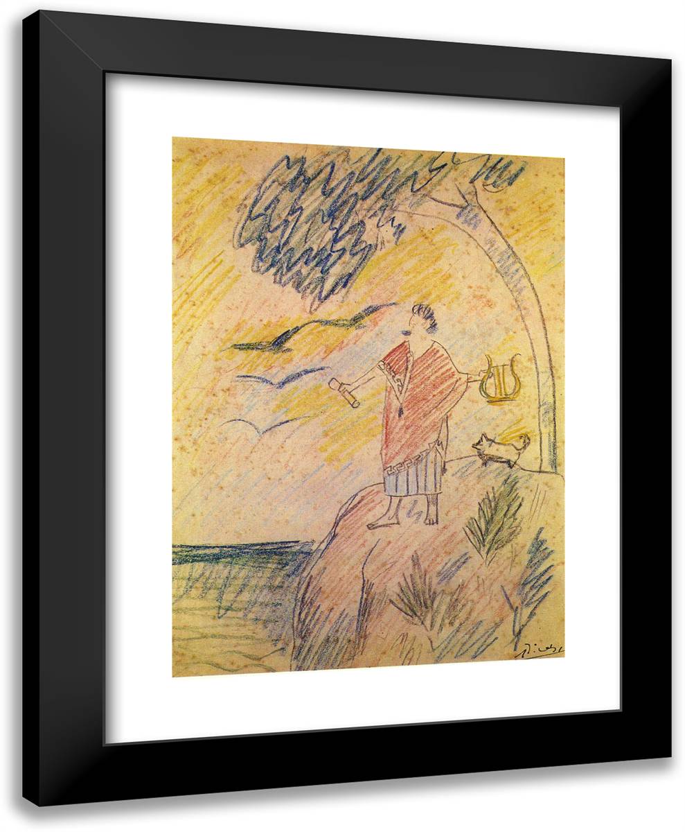 Sebastia Junyer-Vidal as Rhapsode 19x24 Black Modern Wood Framed Art Print Poster by Picasso, Pablo