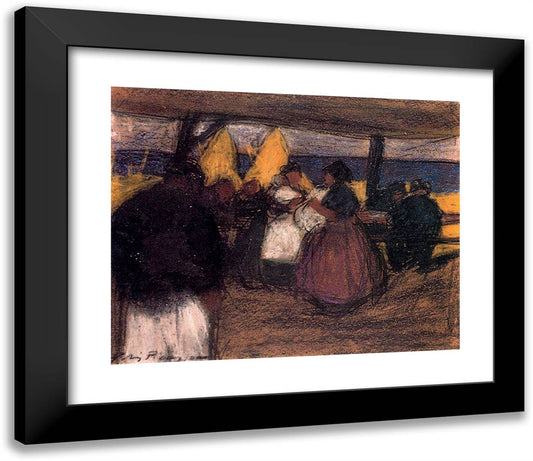 Snackbar in the Open Air 23x20 Black Modern Wood Framed Art Print Poster by Picasso, Pablo