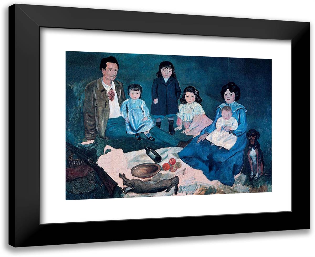 Soler Family 24x20 Black Modern Wood Framed Art Print Poster by Picasso, Pablo