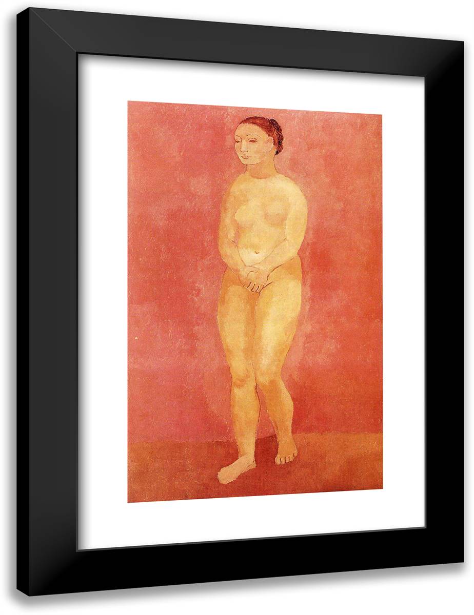 Standing Female Nude 18x24 Black Modern Wood Framed Art Print Poster by Picasso, Pablo