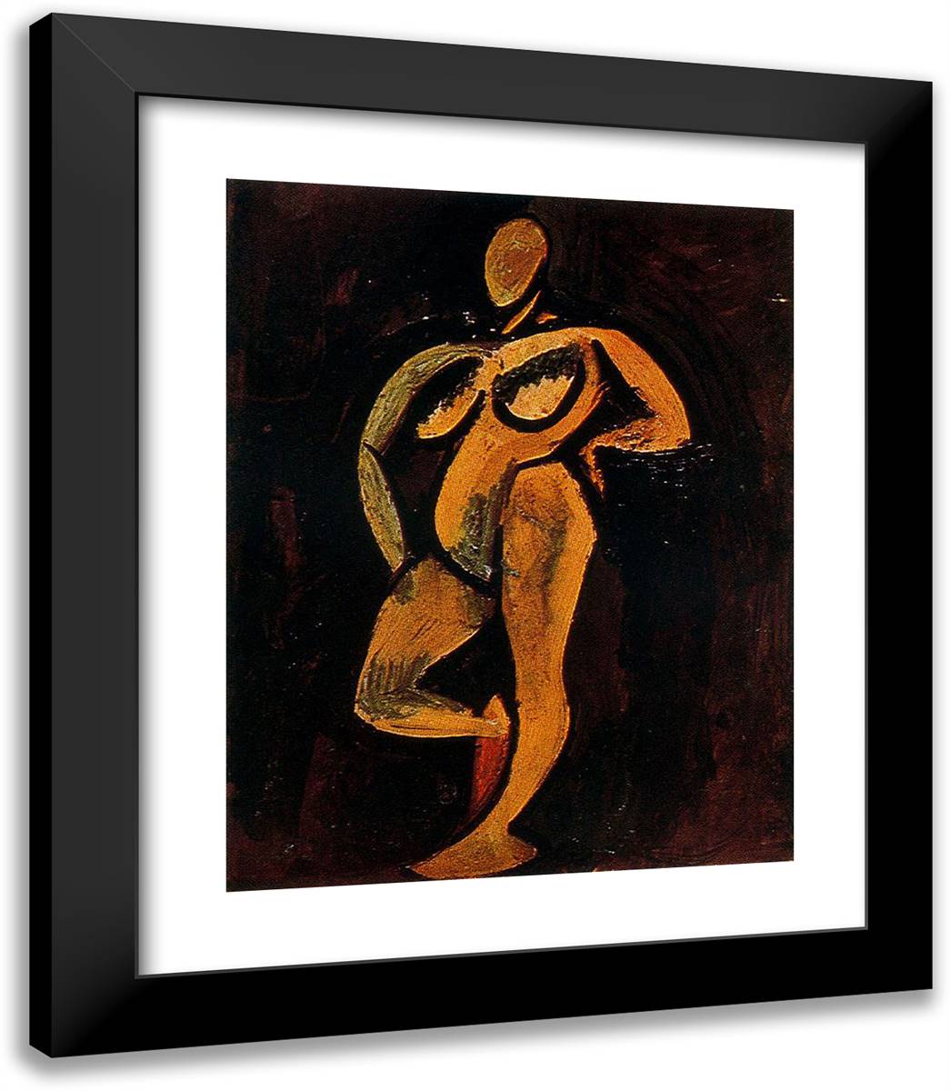 Standing Nude 20x23 Black Modern Wood Framed Art Print Poster by Picasso, Pablo