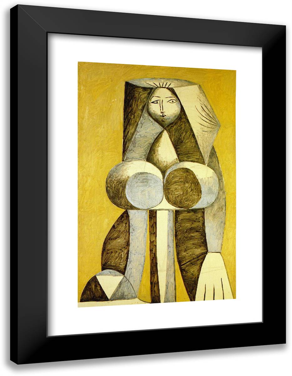 Standing Woman II 18x24 Black Modern Wood Framed Art Print Poster by Picasso, Pablo