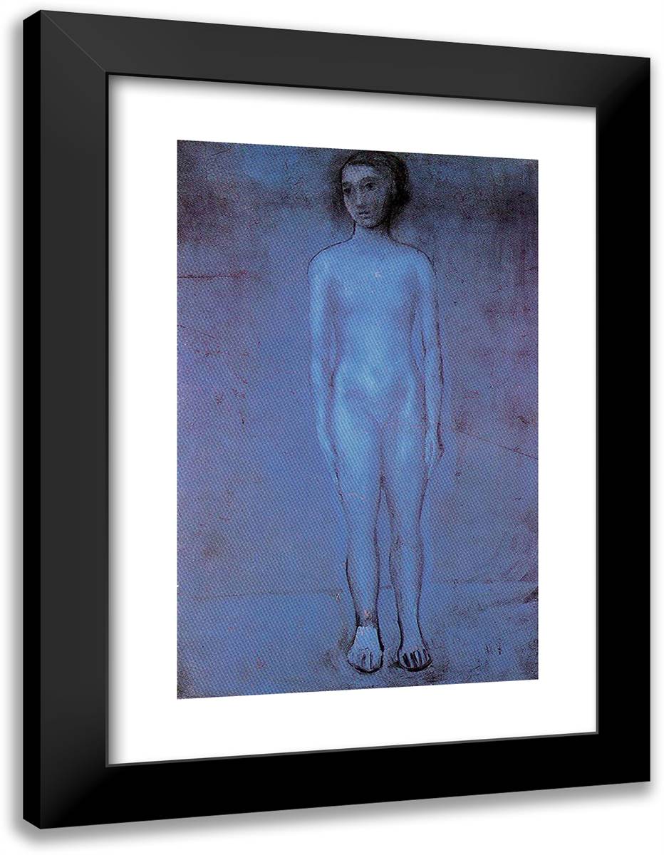 Standing Young Nude 18x24 Black Modern Wood Framed Art Print Poster by Picasso, Pablo