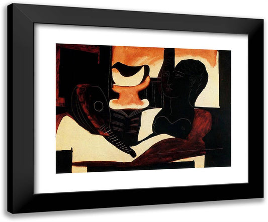 Still Life with Antique Bust 24x20 Black Modern Wood Framed Art Print Poster by Picasso, Pablo