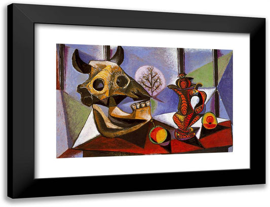 Still Life with Bull's Skull 24x18 Black Modern Wood Framed Art Print Poster by Picasso, Pablo