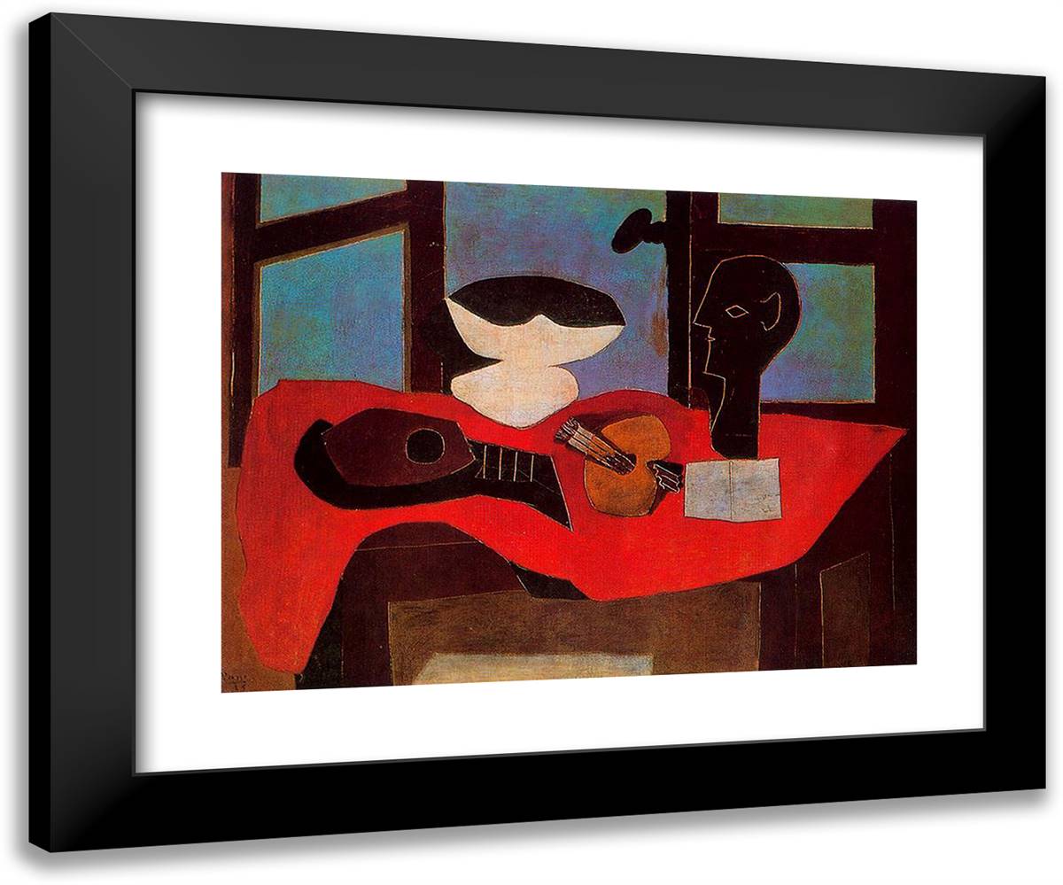 Still Life with Bust and Palette 24x20 Black Modern Wood Framed Art Print Poster by Picasso, Pablo