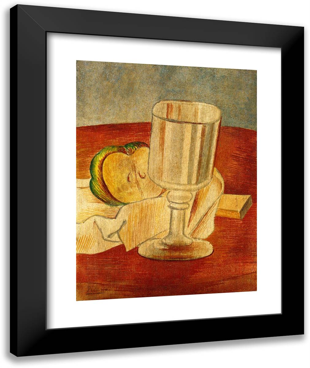 Still Life with Gobleet 20x24 Black Modern Wood Framed Art Print Poster by Picasso, Pablo