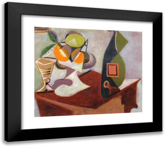 Still Life with Lemon and Oranges 22x20 Black Modern Wood Framed Art Print Poster by Picasso, Pablo