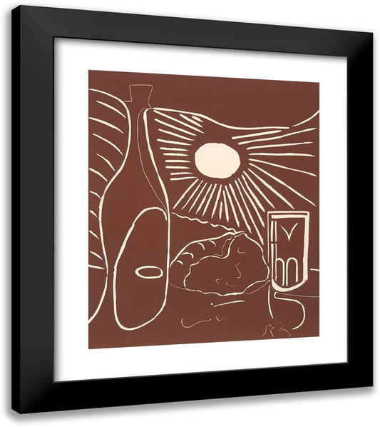 Still-Life with Lunch I_10 20x23 Black Modern Wood Framed Art Print Poster by Picasso, Pablo