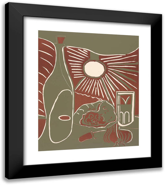 Still-Life with Lunch I_5 20x23 Black Modern Wood Framed Art Print Poster by Picasso, Pablo