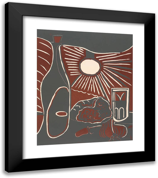 Still-Life with Lunch I_7 20x23 Black Modern Wood Framed Art Print Poster by Picasso, Pablo