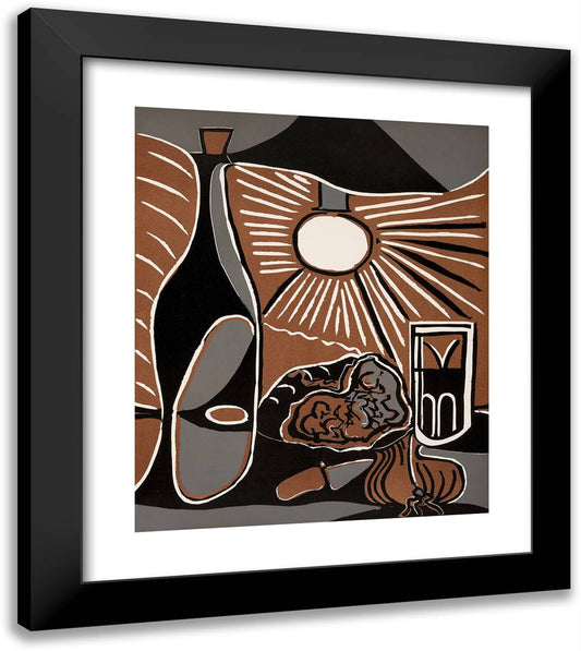 Still-Life with Lunch I_8 20x23 Black Modern Wood Framed Art Print Poster by Picasso, Pablo