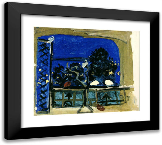 Studio (Pigeons Perch) 22x20 Black Modern Wood Framed Art Print Poster by Picasso, Pablo