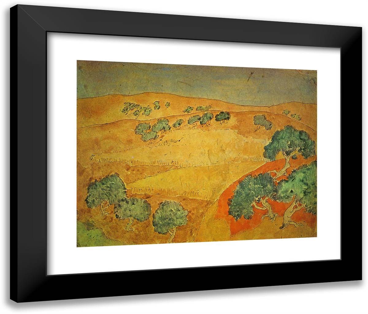 Summer Landscape 24x20 Black Modern Wood Framed Art Print Poster by Picasso, Pablo