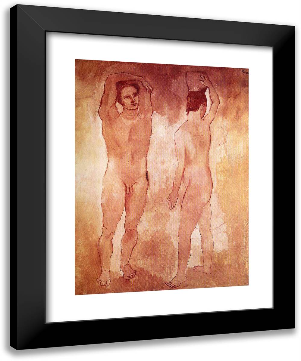 Teenagers 19x24 Black Modern Wood Framed Art Print Poster by Picasso, Pablo