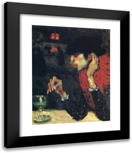 The Absinthe Drinker 20x24 Black Modern Wood Framed Art Print Poster by Picasso, Pablo