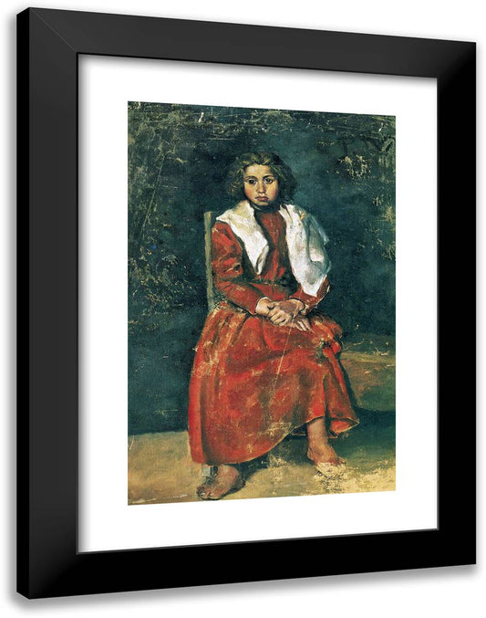 The Barefoot Girl 18x24 Black Modern Wood Framed Art Print Poster by Picasso, Pablo