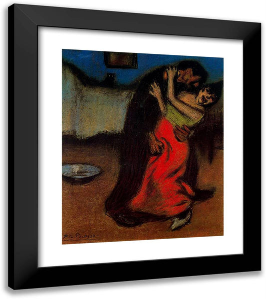 The Brutal Embrace 20x23 Black Modern Wood Framed Art Print Poster by Picasso, Pablo